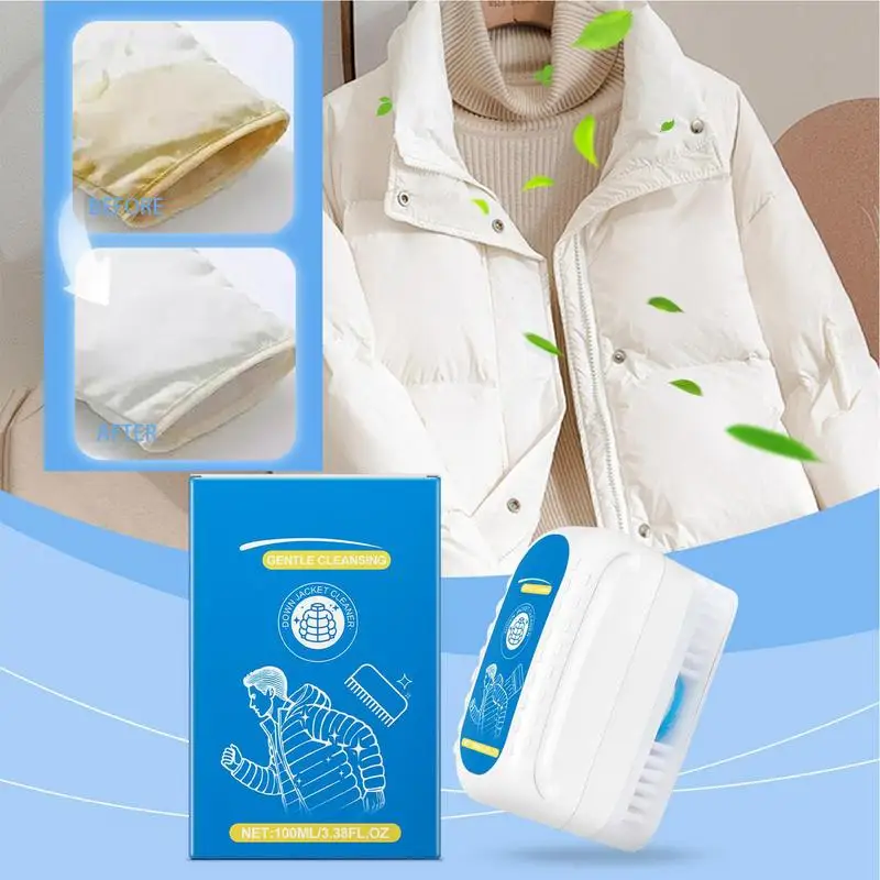 Two in one Down jacket washing brush 100ml Down detergent Clothes detergent with brush Gentle windbreaker dry cleaning brush