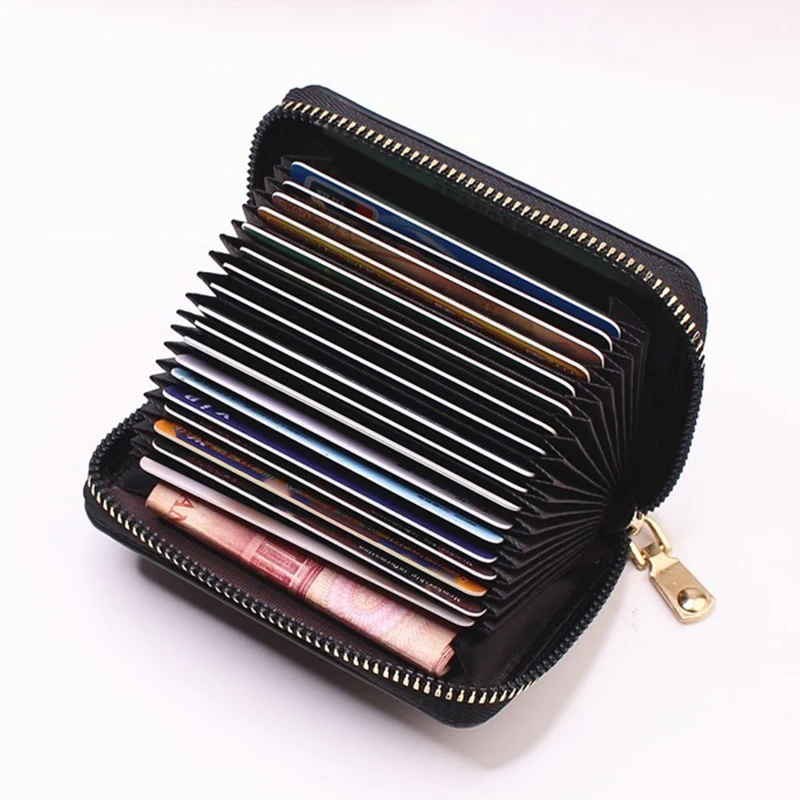 Business Card Holder Wallet Women/ Black/pink/blue/red Bank/ID/ Card Holder 20 Bits Card Wallet Case image 4