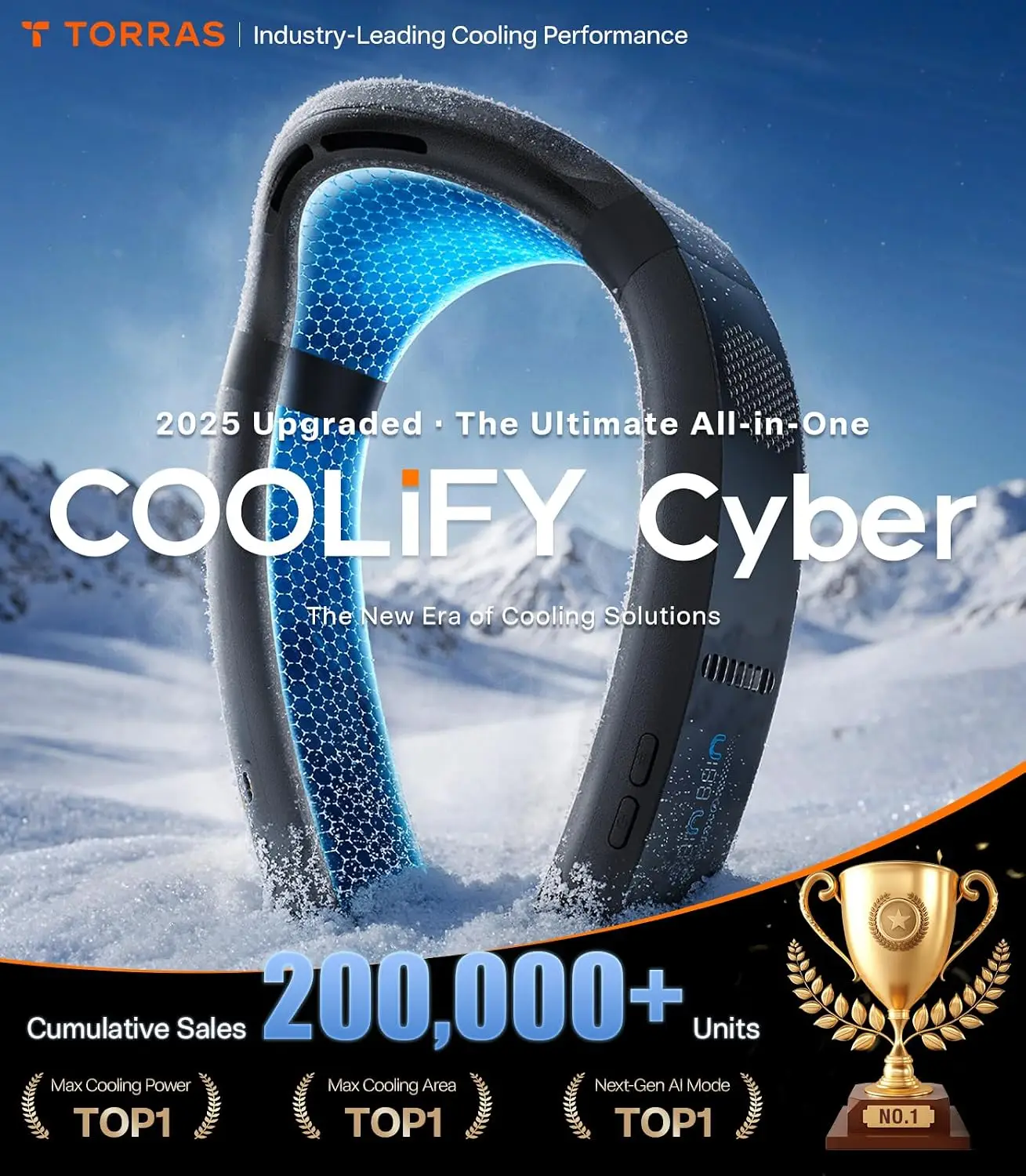 COOLiFY 2025 Cyber AI Neck Air Conditioner, Ultimate Cooling | Neck Fan No.1 Coolest & Max Cooling Are Neck Fans that Blow Cold