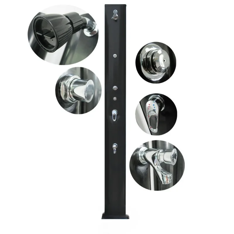 Outdoor garden solar thermostatic shower column, swimming pool solar outdoor shower column