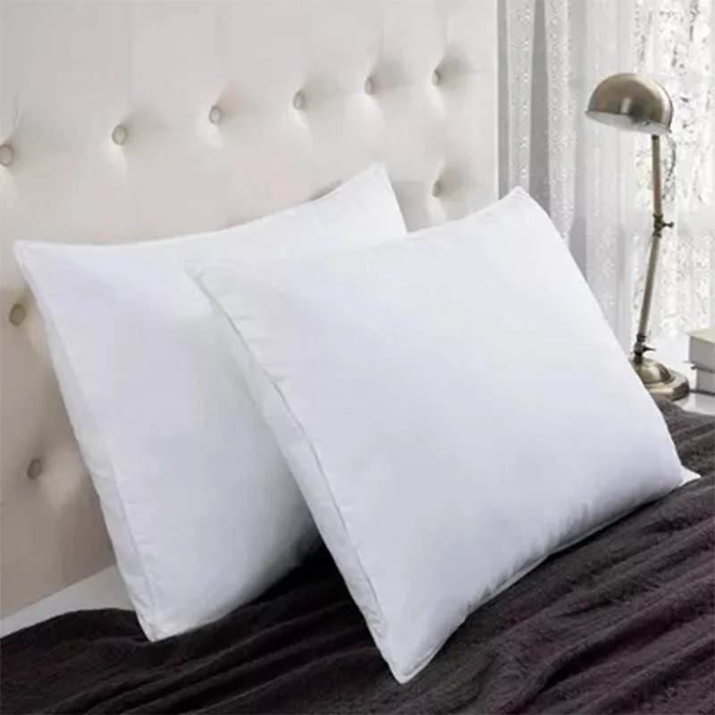 

Two-piece high-quality goose down fluffy and comfortable pillow with medium hardness and density