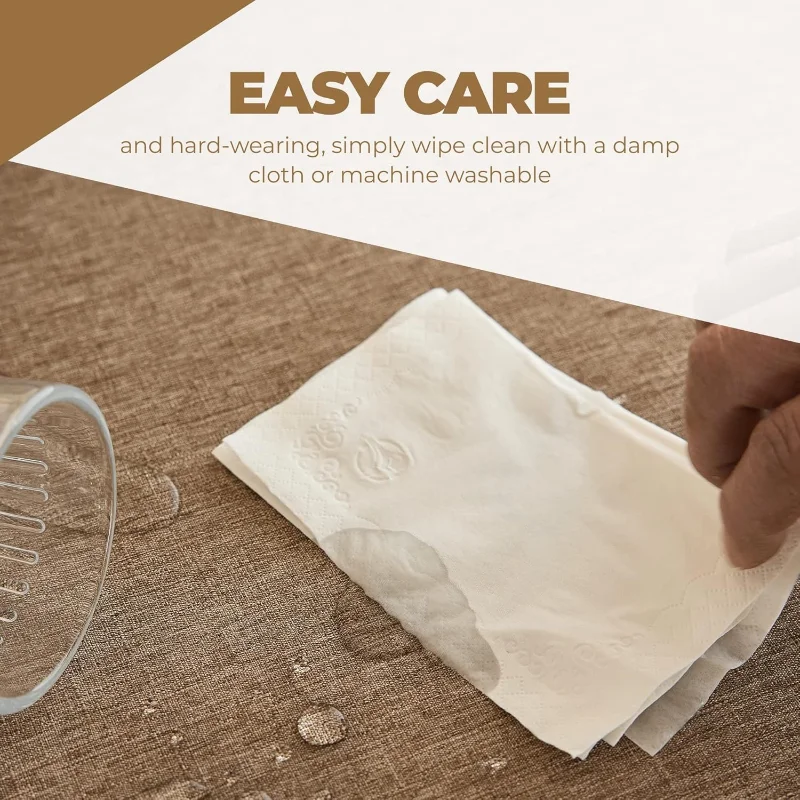 Christmas Rectangular Tablecloth Cotton Like Linen Waterproof Dustproof Stain Resistant for Dining Tea Table Home Kitchen Decor