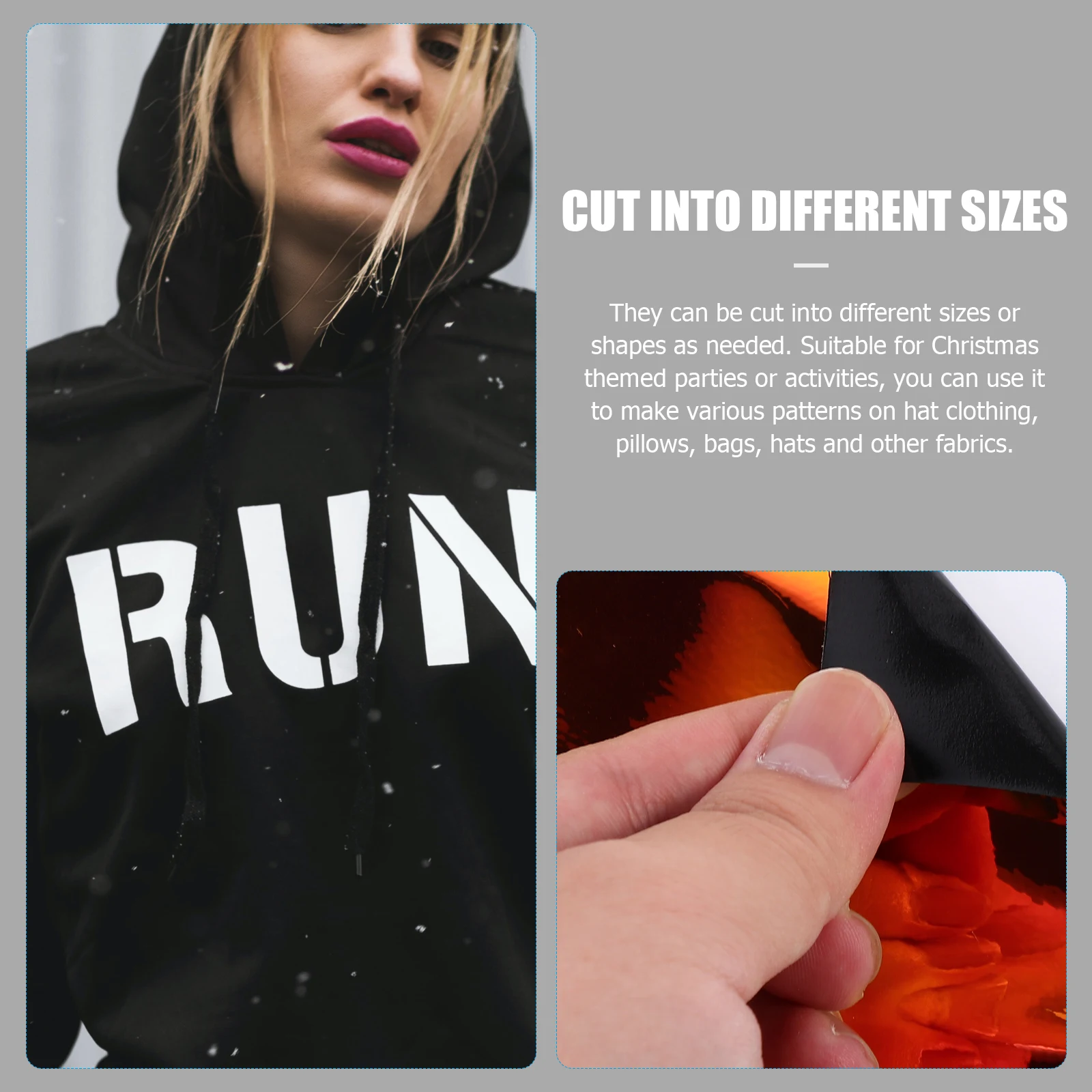 

5 Pcs Rainbow Film PVC 30x25cm Self adhesive Transfer Membrane DIY Clothing Decoration Lettering Film Suitable Christmas