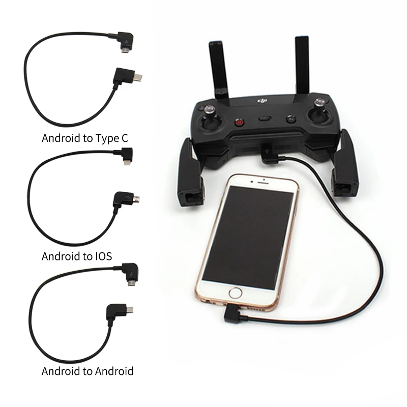 Data Cable For DJI Spark/MAVIC Pro/Mavic 2 Air Control Micro USB to Lighting/type C/Micro USB line for IPhone For Pad For xiaomi