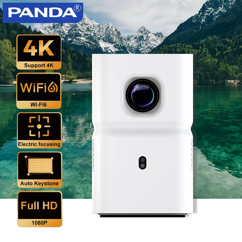 PANDA Portable 4K Projector PF03 Smart Native Support Android Auto Keystone Auto Focus Home Cinema Theater Projector With Sound