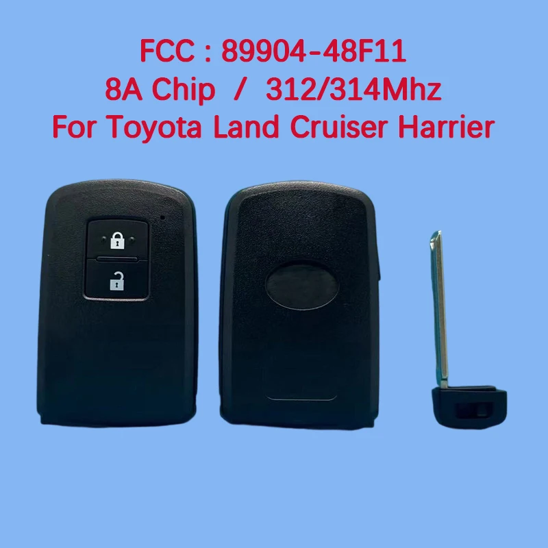 

CN007153 Aftermarket 2 Button Smart Keyless Go 8A Chip 312/314Mhz FCC 89904-48F11 For Toyota Land Cruiser Harrier
