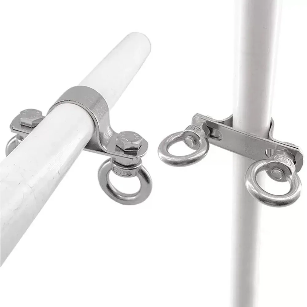 304 Stainless Steel Round Tube Double Hook Lifting Ring Multifunctional Hole Free Hanging Clothes Hook Storage Clothes Hook