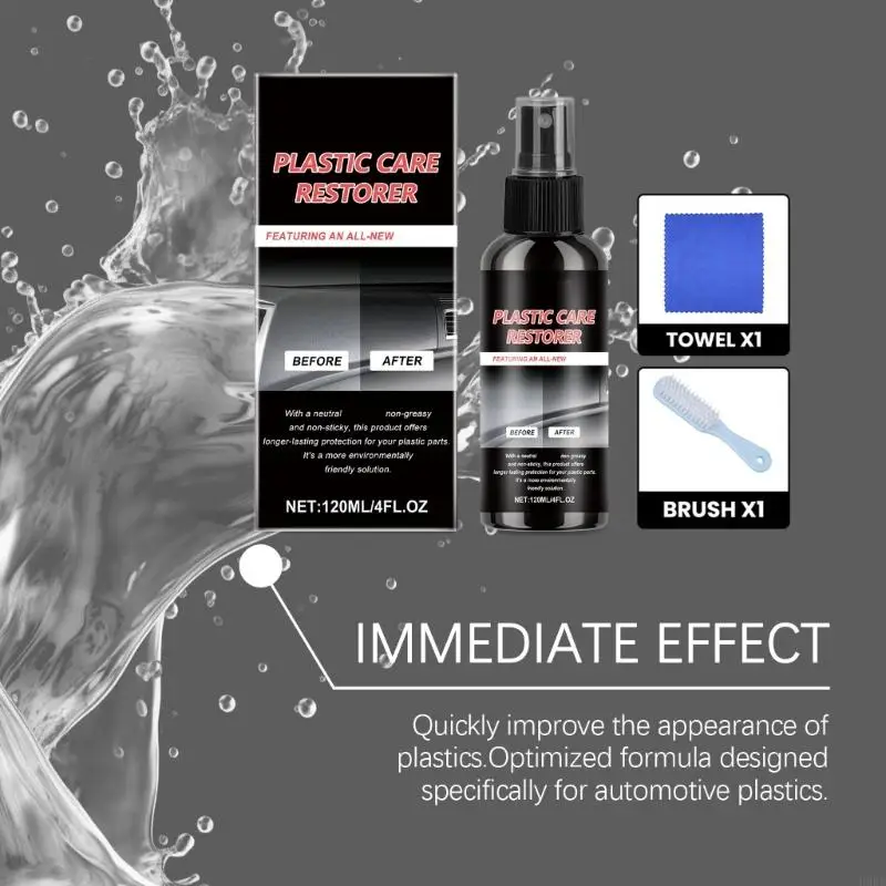 Plastic Revitalizer Plastic Renovator Longlasting Coating For Car Rubbers Refurbish Auto Detailing Cleaner H9EE