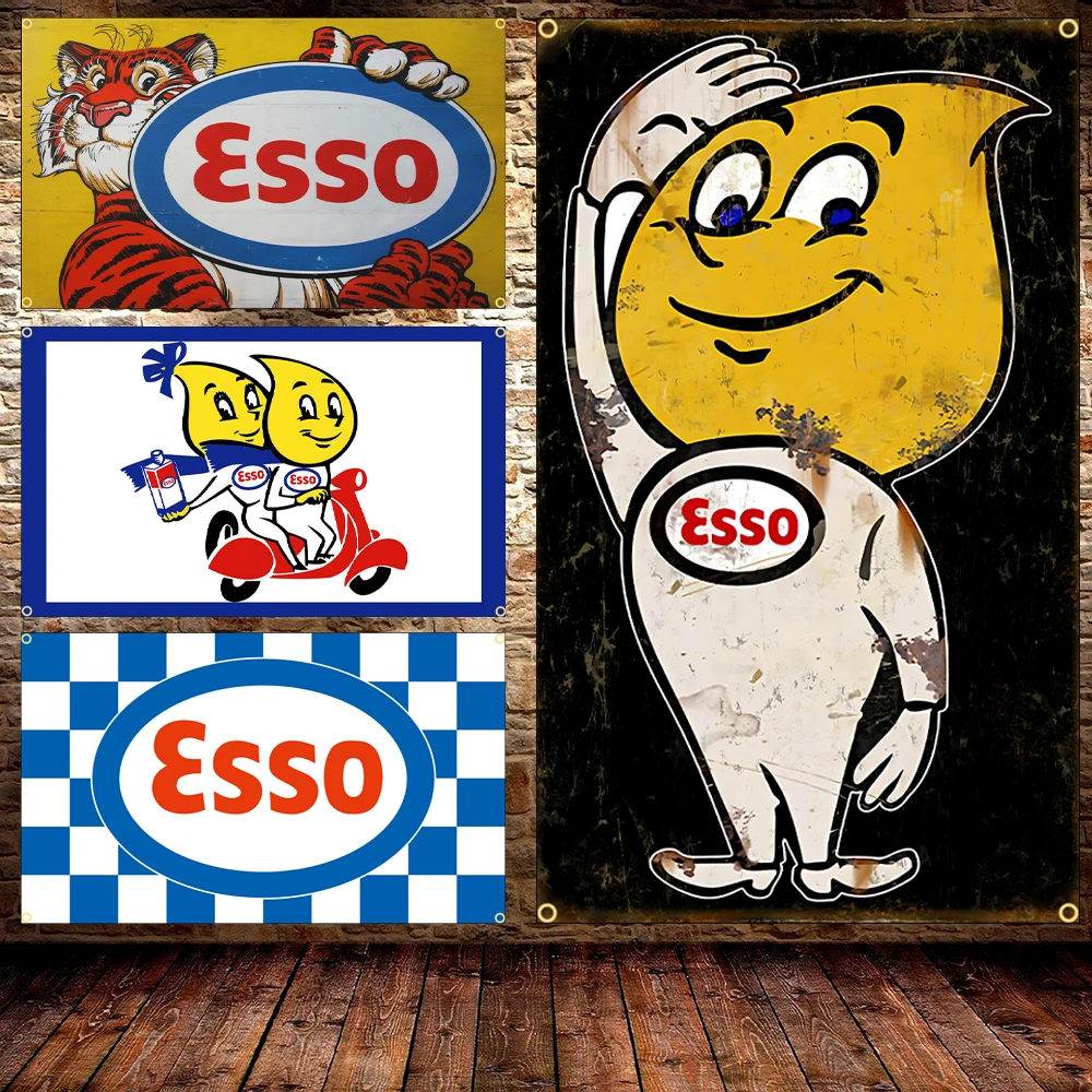 60X90CM 90X150CM Essos Motor Oil Flag Polyester Printed Motor Oil Poster Banner For Room Decor OutDoor Decor