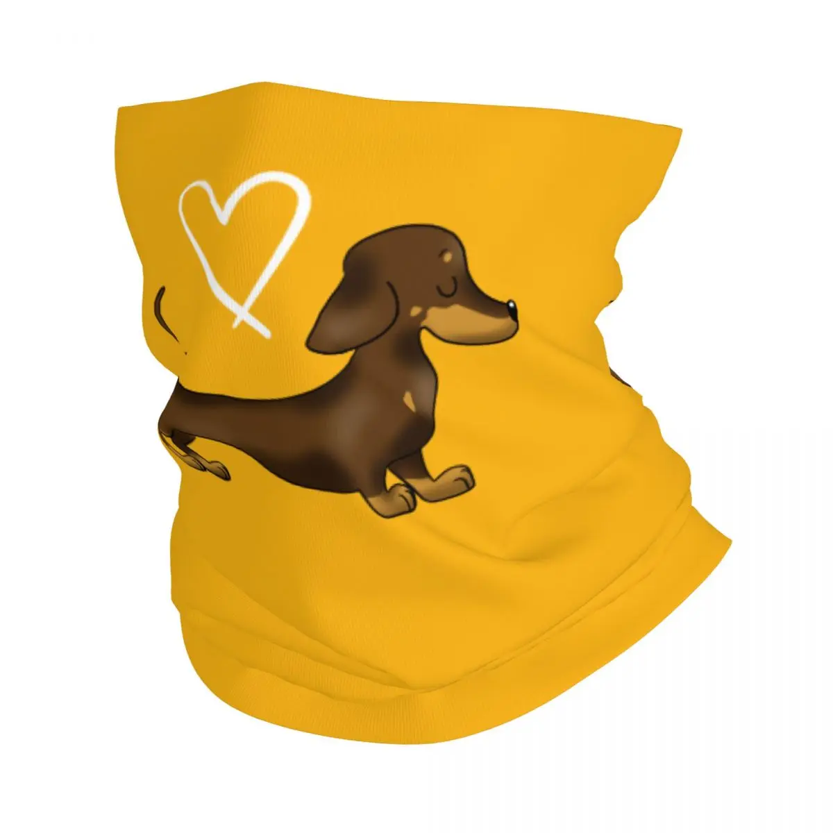 Custom Dachshund Love Bandana Neck Warmer Women Men Winter Ski Hiking Scarf Gaiter Wiener Badger Sausage Dog Face Cover