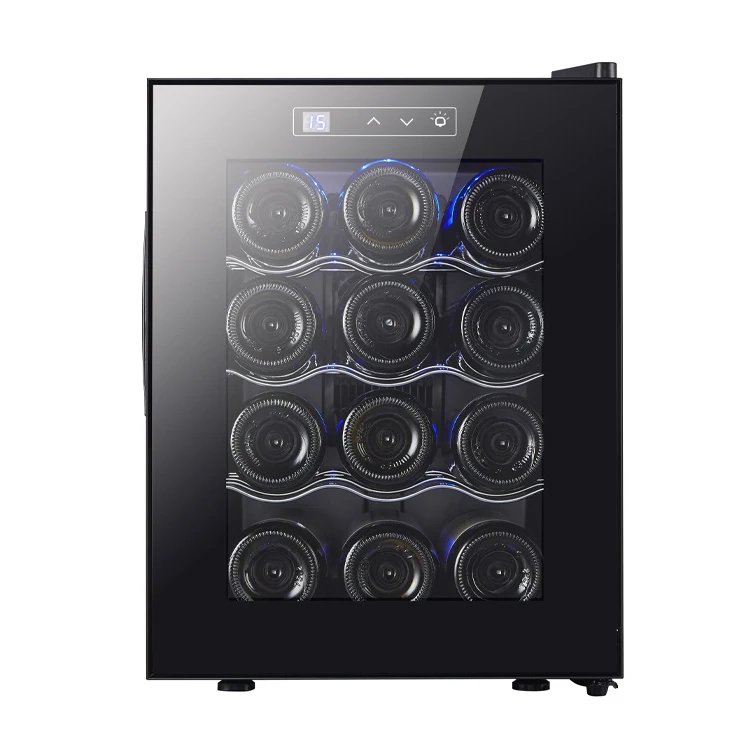 Lemari Pendingin Anggur Mini dengan Rak Kayu Beech, Pendingin Anggur dengan Sistem Pendingin Udara