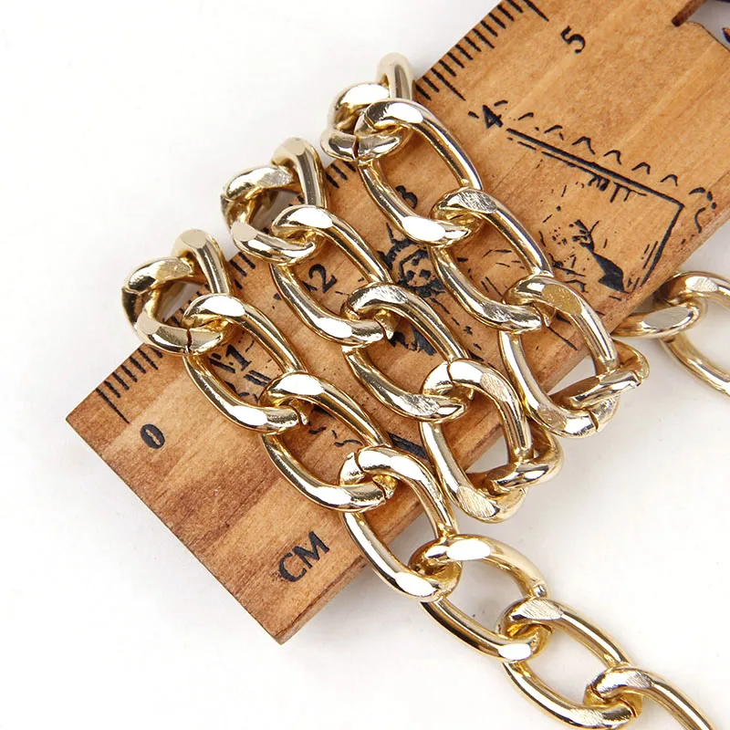 1 Meter Aluminum  Chain Extension 2.3x9.2x14.5mm Keychain Golden New Use by Handmade DIY Jewelry Accessories