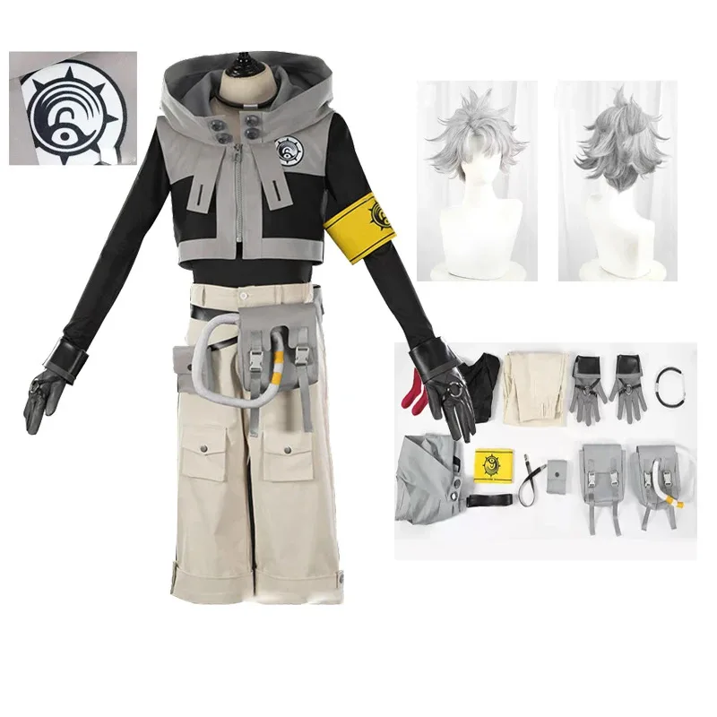 

GACHIAKUTA Ludo, косплей, Rudo, панк, униформа, костюм с коротким париком, костюм на Хэллоуин, Рождество, костюм для выступлений yj/1