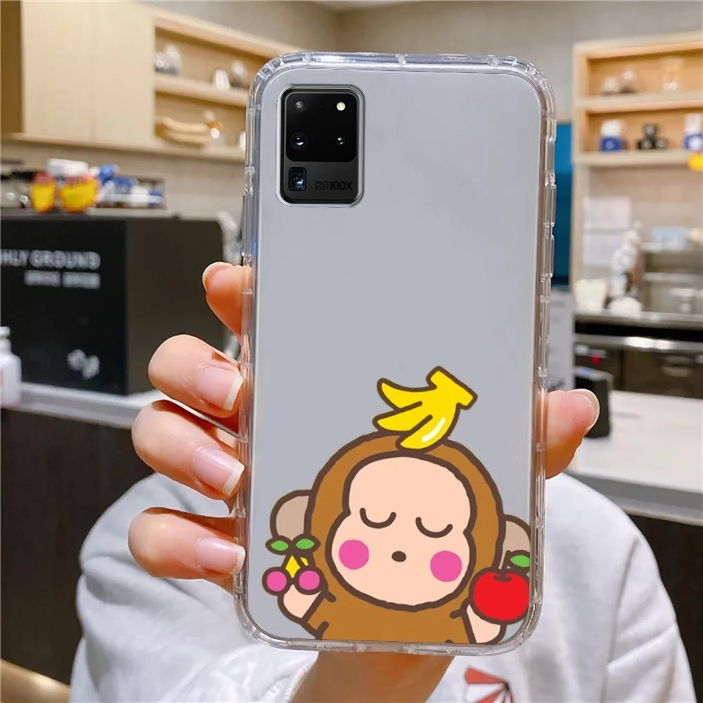 S-Sanrio M-Monkichi Phone Case For Samsung Galaxy A52 A12 A51 S21 Edge S22ULTRA S23 S20LITE Plus Ultra Transparent Cover