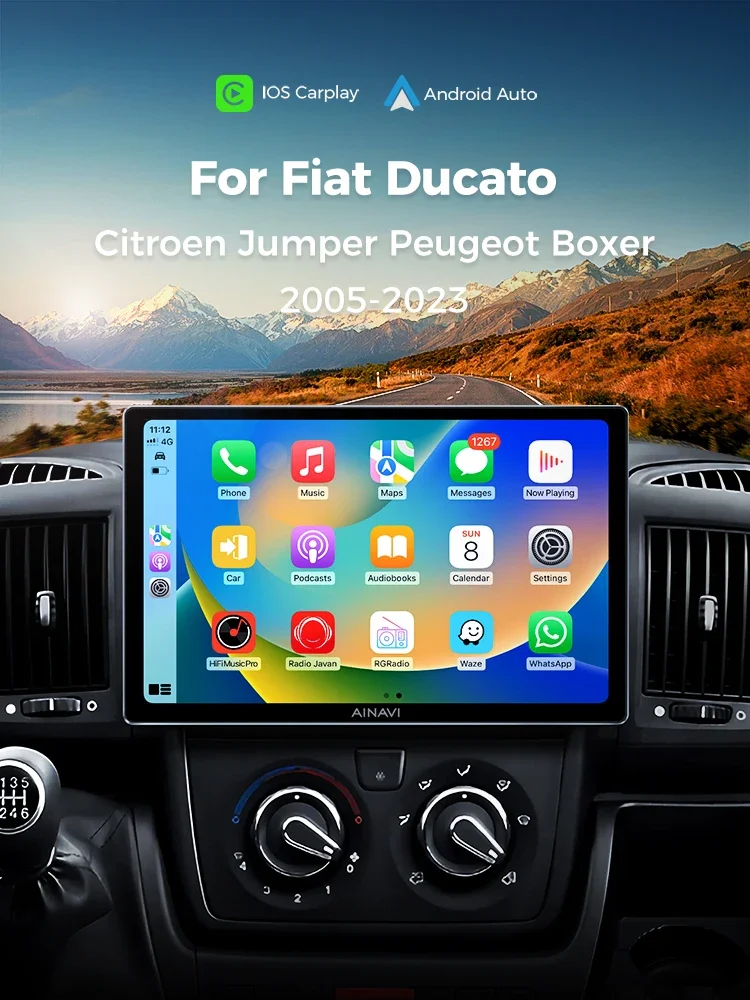 Ainavi 13,1-Zoll-Autoradio für Fiat Ducato, Citroen Jumper, Peugeot Boxer, Dodge Ram 2500, Multimedia, kabelloses CarPlay, Android Auto