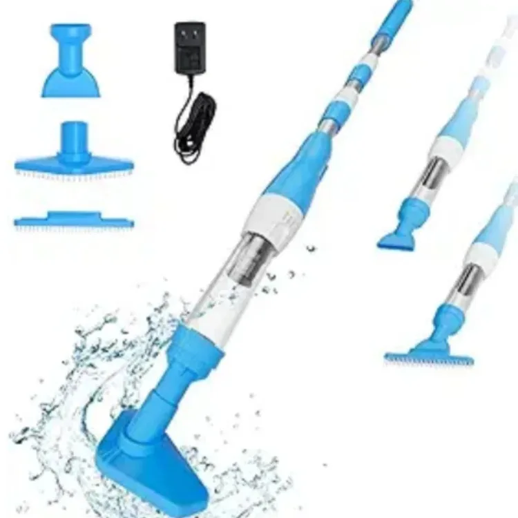 Handheld Rechargeable Pool Vacuum Cleaner for Spas Hot Tubs Small Pools with Automatic Immersion Detector Bristle Suction Nozzle