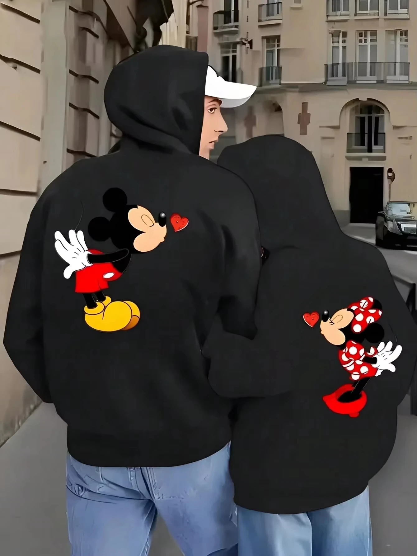 هوديس متطابقة للزوجين بنمط الرسوم المتحركة من Disney هي ملابس عشاق مريحة للخريف والشتاء مناسبة لكل من الرجال والنساء