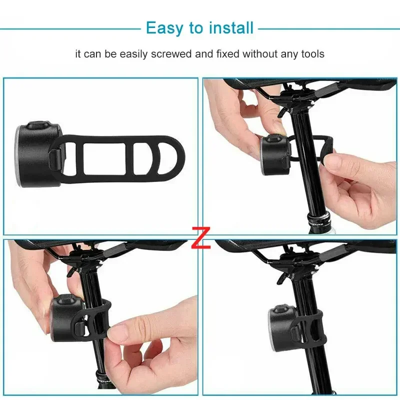 Bike Front Rear Light Set 6 Modes USB Rechargeable Headlight MTB Night Cycling Waterproof Taillight Bicycle Lantern Accessories