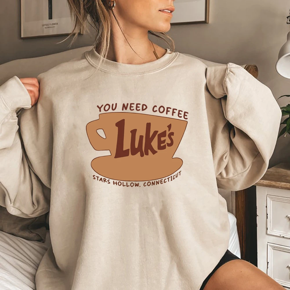 Kaus bintang berongga kaus kopi Lukes kemeja restoran Retro Luke kaus acara Tv Sweater bintang berongga Pullover kaus hadiah penggemar