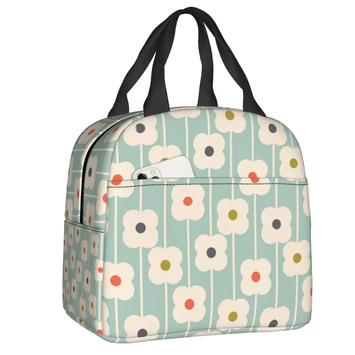 Custom Orla Kiely Bubble Flowers Insulated Lunch Tote Bag for Women Scandinavian Resuable Cooler Thermal Food Lunch Box Children