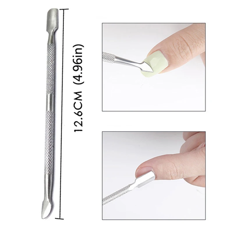 25/50 Pcs/Pack Double Head Dual-use Stainless Steel Push  Remove the Dead Skin Pusher  Pedicure Nail Cuticle Tools  For Manicure