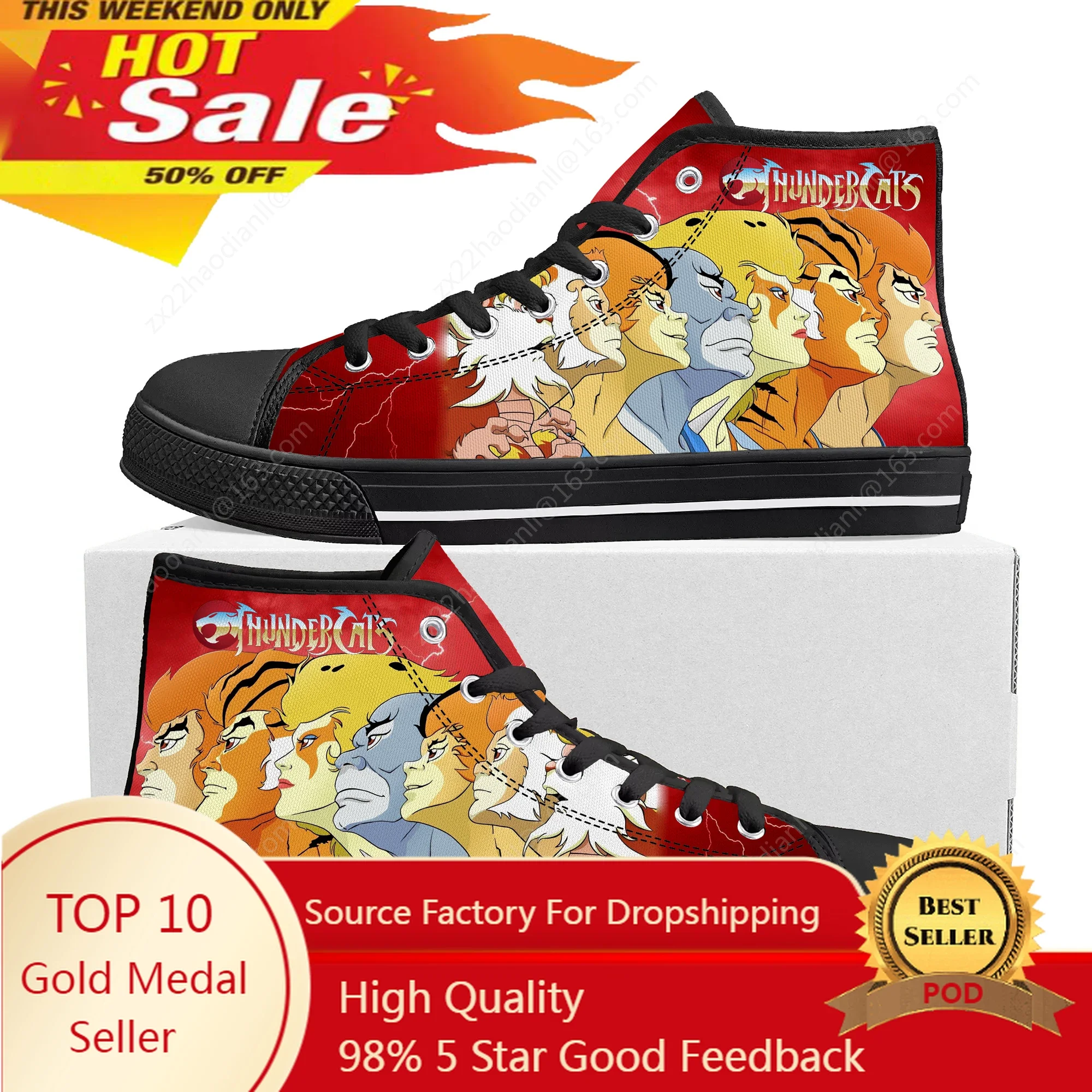 

Thundercats Anime Cartoon High Top Sneakers Mens Womens Teenager High Quality Canvas Sneaker Casual Couple Shoes Custom Shoe