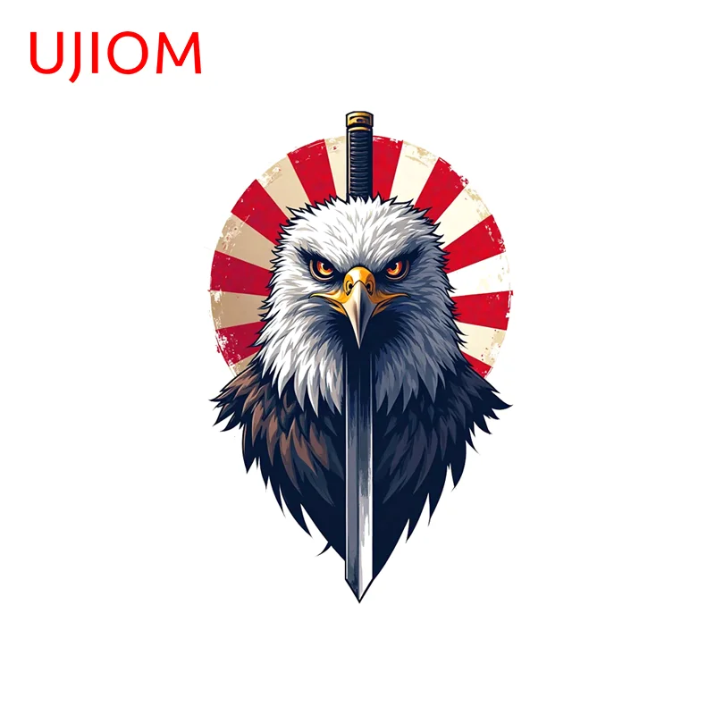 UJIOM Creative Eagle With Sword Graphics Wall Sticker Delicate Sunscreen Adhesive Decal Suitable For Bedroom Bathroom Decor