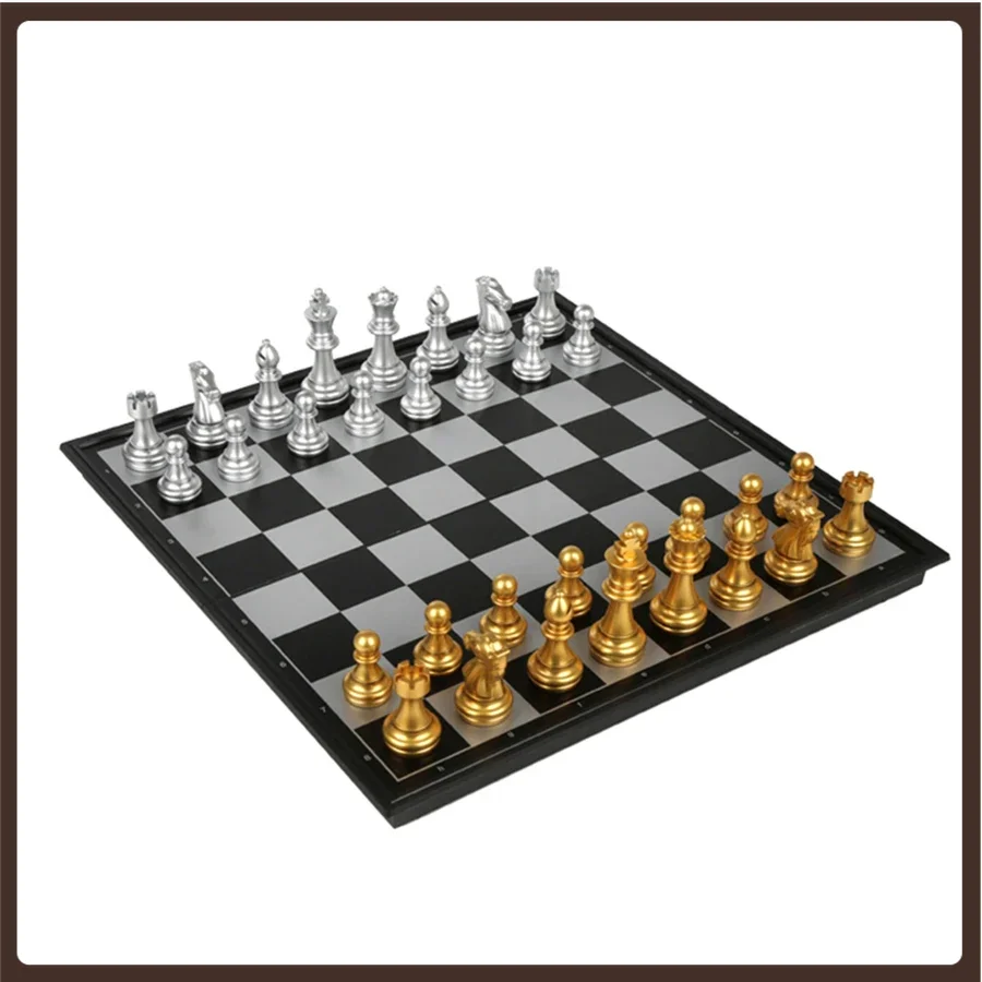 

Plastic Chess Set Magnet Portable Folding Travel Wood Checkerboard Classic Checkers Backgammon Jogo De Tabuleiro Family Games