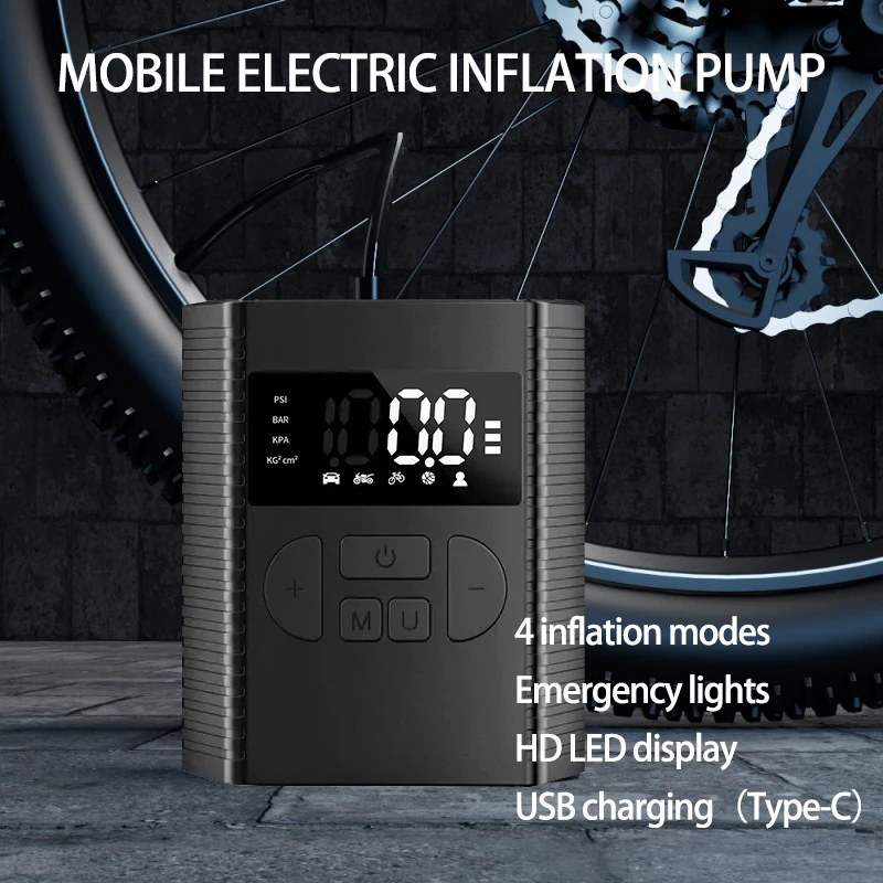 

4 Model Mobile Inflation Pump Motorcycle bicycle Tire Ball Inflator Emergency Power Bank Digital Screen Display Air Pump