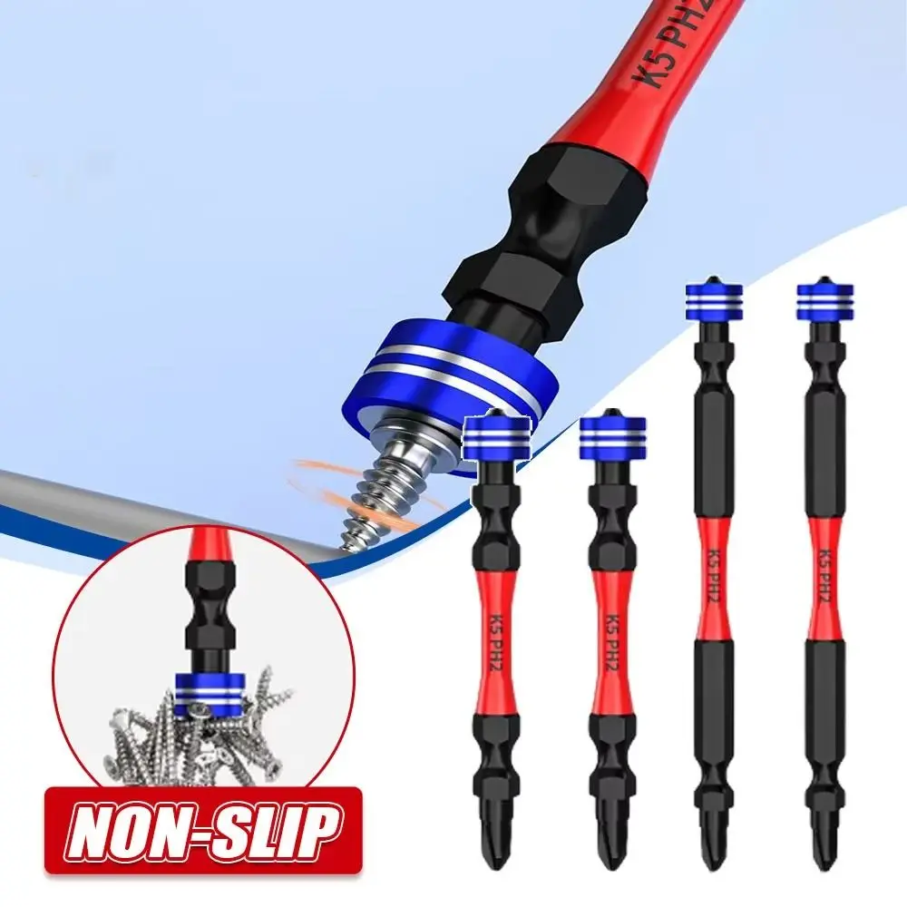 5Pcs Durable 65mm 100mm Screwdriver Heads PH2 Non-slip Cross Drill Bit Power Tool Accessories 1/4