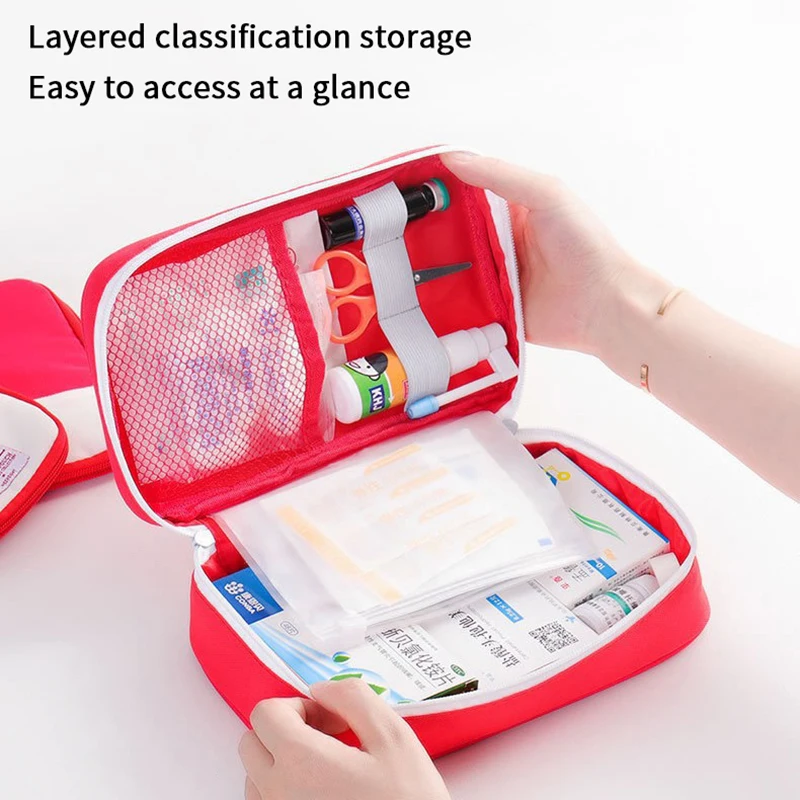 مجموعة الإسعافات الأولية الكبيرة الفارغة المحمولة في الهواء الطلق للبقاء على قيد الحياة والزلازل طقم الطوارئ للمنزل/السيارة حزمة فارغة #4