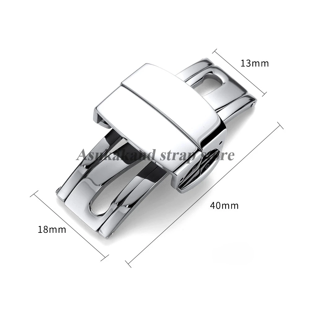 16mm 18mm Stainless Steel Polished Watch Buckles for Patek Philippe for Aquanaut Silicone 5164A 5167A 5168A Metal Folding Clasp
