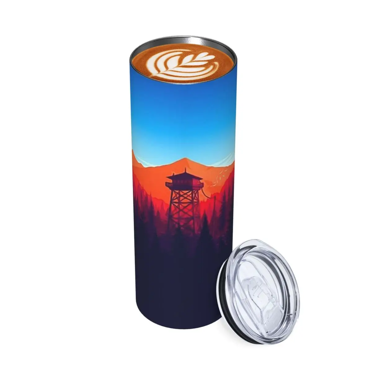 Forest Tow Stainless Steel Tumbler Vacuum Insulated Mugs Thermal Cold Bottle Straw With Lid 20oz