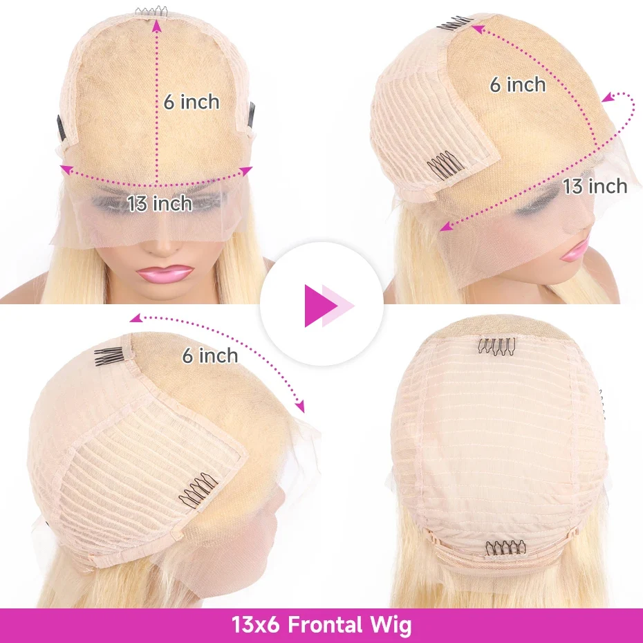 Transparent Lace Front Wig 613 Blonde Body Wave13x4 13x6 360 Lace Frontal Wigs 180 200 220 Density Brazilian Human Hair Wig Pre Plucked Brazilian Remy Hair Wigs