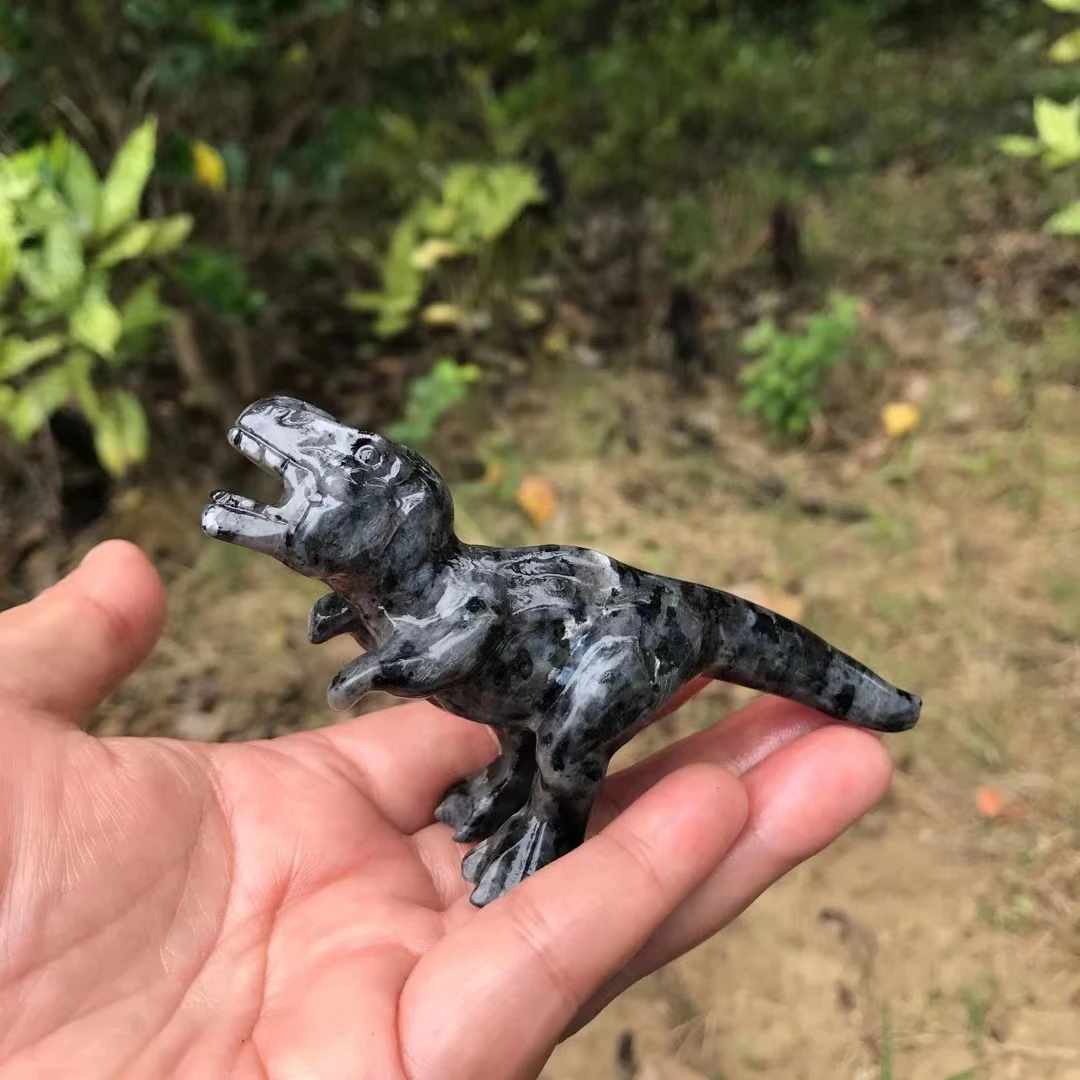 10cm Dinosaur Figurine Natural Stone Carved Animals Quartz Healing Crystals Statue Home Decor Ornament Sculpture