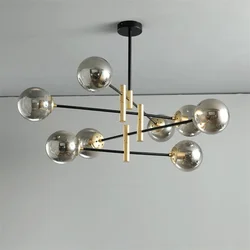 Modern Led Chandeliers Nordic Glass Ball Chandelier Lighting Living Room Pendant Kitchen Hanging Lamps Creative Light Fixtures