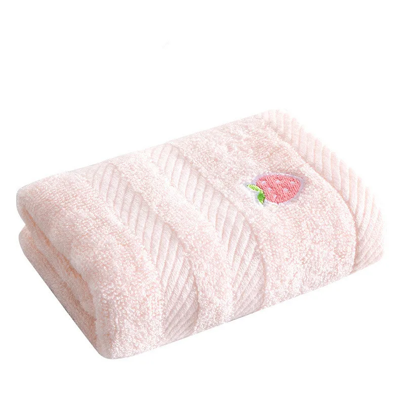 1pc 26x48cm Obst bestickt Bambus Baumwolle einfarbig Kinder kleine Hand Gesicht Handtuch – Detail 6