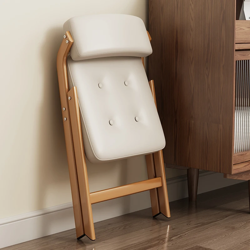 

Solid wood home folding chair backrest folding stool does not take up space can be stacked chair Nordic dining chair casual