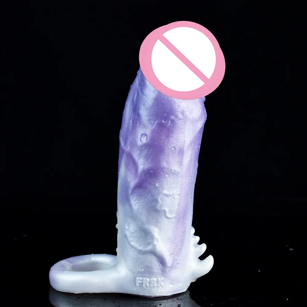 LUUK with Cock Ring Penis Extender Male Sex Toy Reusable Penis Sleeve Ultra-Soft Penis Ring Sex Toys for Men and Couple Play