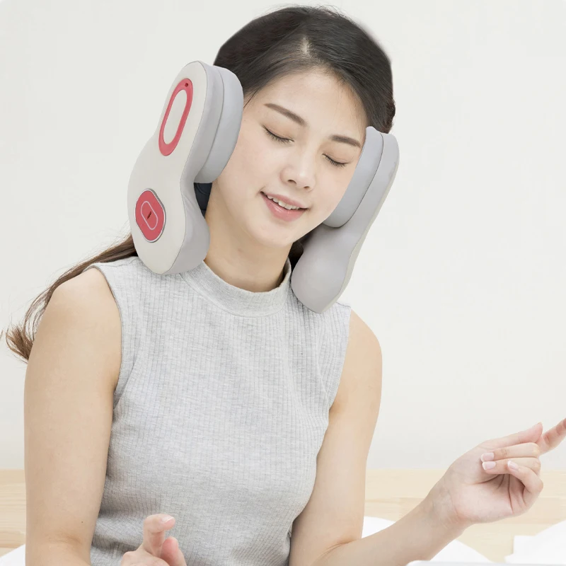 

Подушка для шеи 3 в 1 для путешествий, гарнитура Bluetooth с шумоподавлением, массажер для шеи и обогревом, U-образные подушки из пены с эффектом памяти массажер массажер для шеи массажер для шеи и спины
