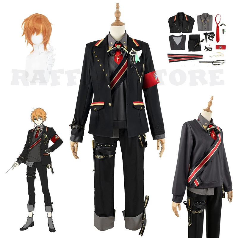 

PJSK Project Sekai Colorful Stage Vbs Cosplay Costume Wig Shinonome Akito Anime Game Cosplay Suit Party Black Stage Uniforms