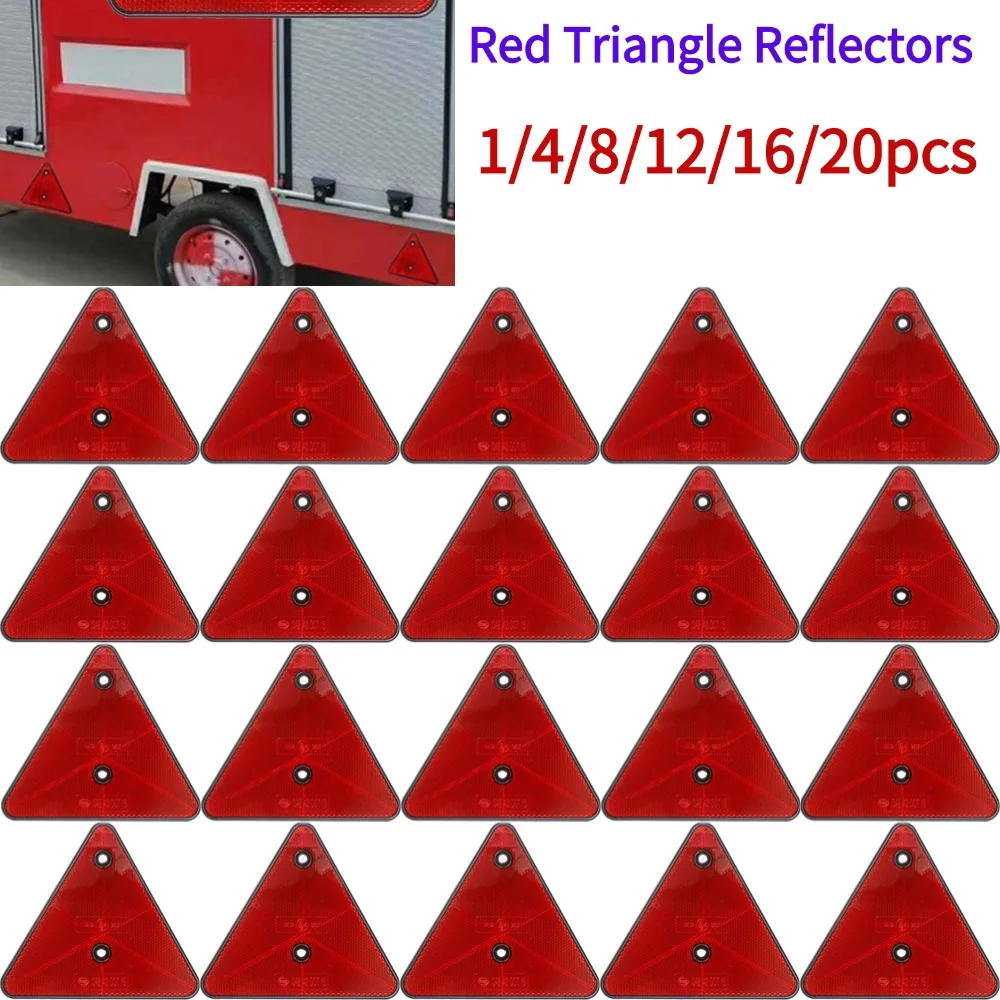Red Triangle Reflectors Rear Reflectors Safety Warning For Trailer Bike Motorcycle Truck Boat  Safety Reflectors Car Accessories