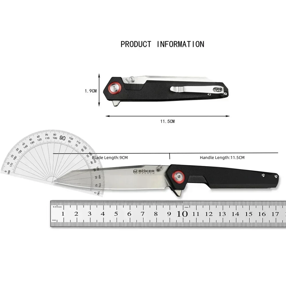 High quality Boker Outdoor Folding Knife 440B Tanto Blade G10 Handle Multi-functional Tool EDC Camping Hunting Pocket Knife - view 6