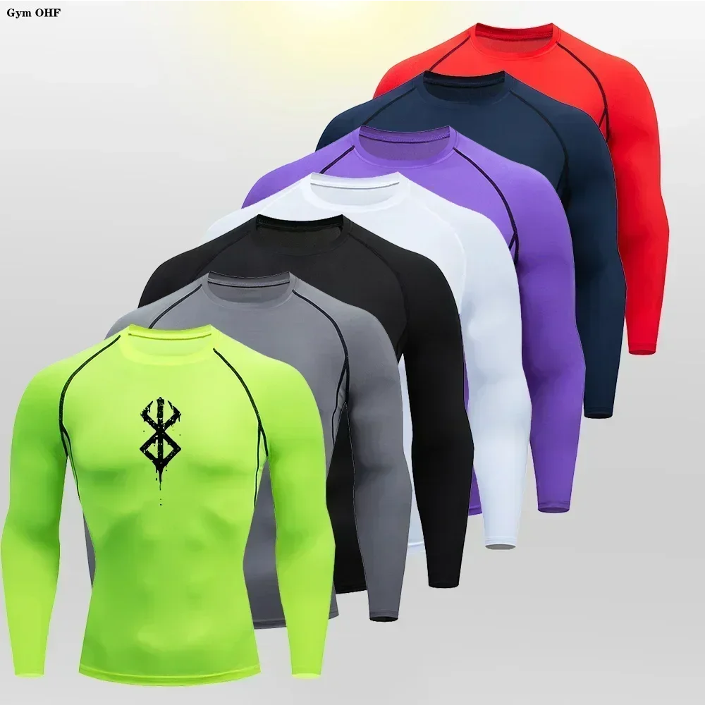 Anime Guts Men Shirts Rashguard Jiu Jitsu Bjj T Shirt Men MMA Rash Guard Boxen Jersey T Shirt Herren Gym Fitness Boxing Sports