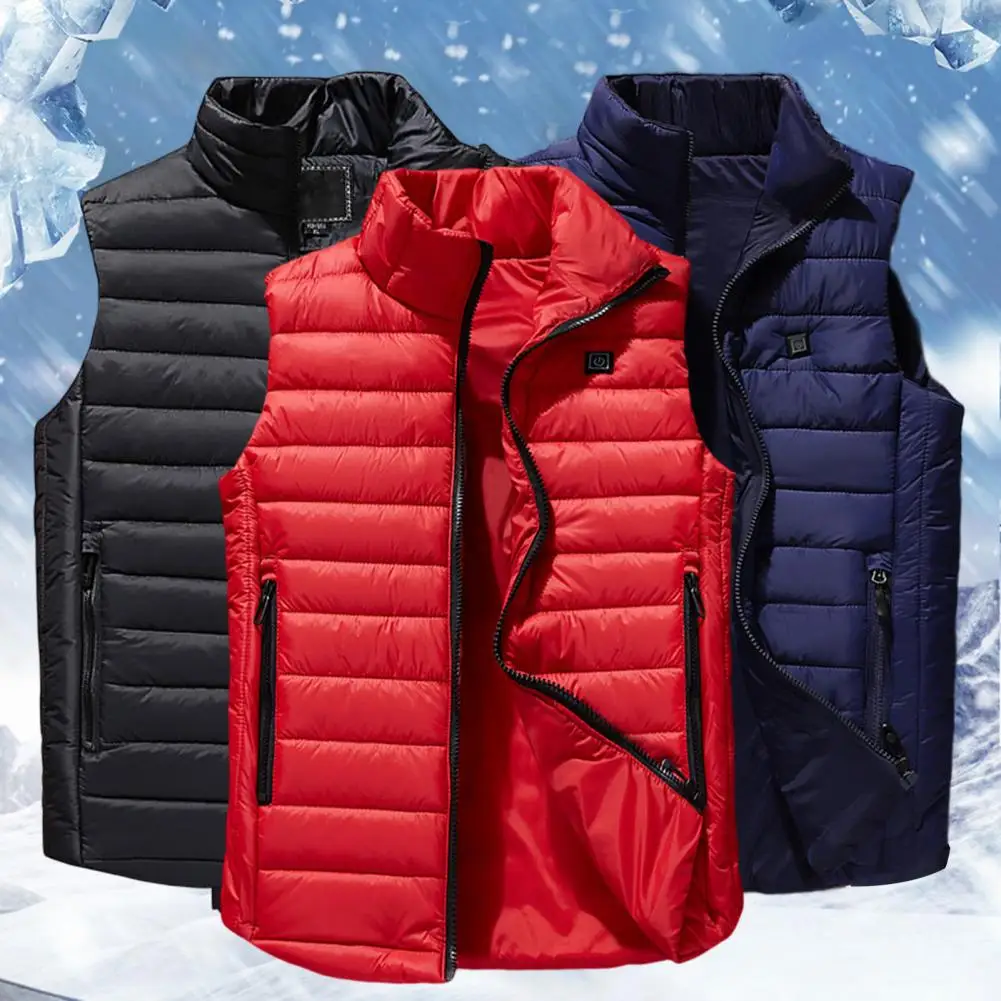 Men Heating Waistcoat Cotton Padded USB Heating Vest Thermostat 3 Temperature Modes for Parents Warm Winter Heated Vest 열선조끼