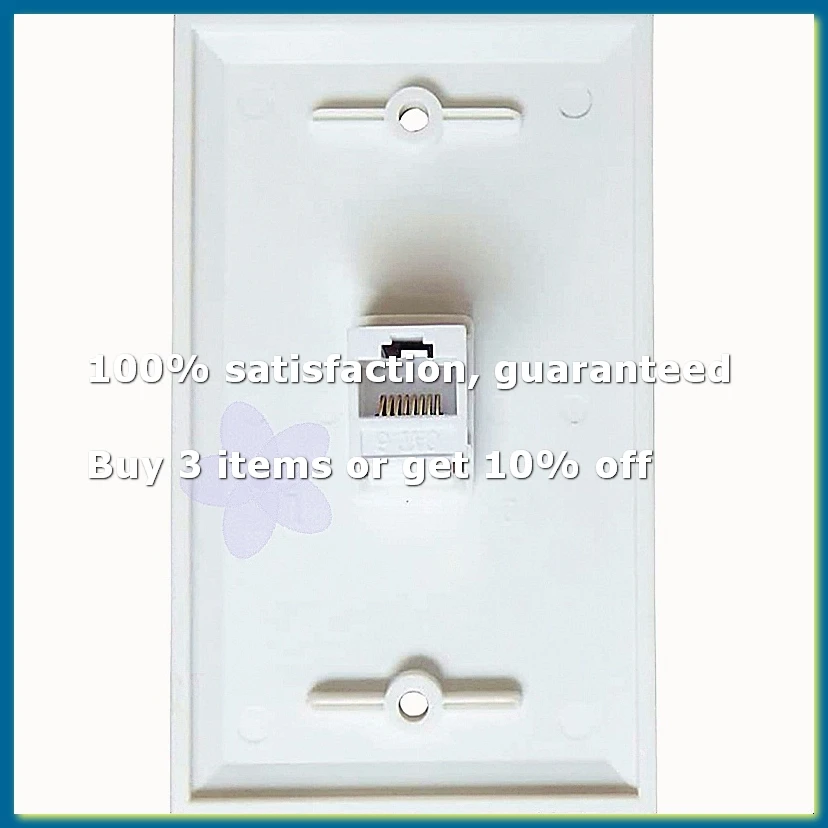 2-Pack 1-Port Ethernet Wall Plate, Jack Wall Plate with RJ45 Female to Female Inline Coupler Insert