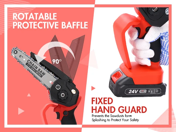 

Aoresac Portable 6-inch Electric Chainsaw 550W Cordless Chainsaw with A Detachable 2000mAh Li Battery Lithium-ion chainsaw