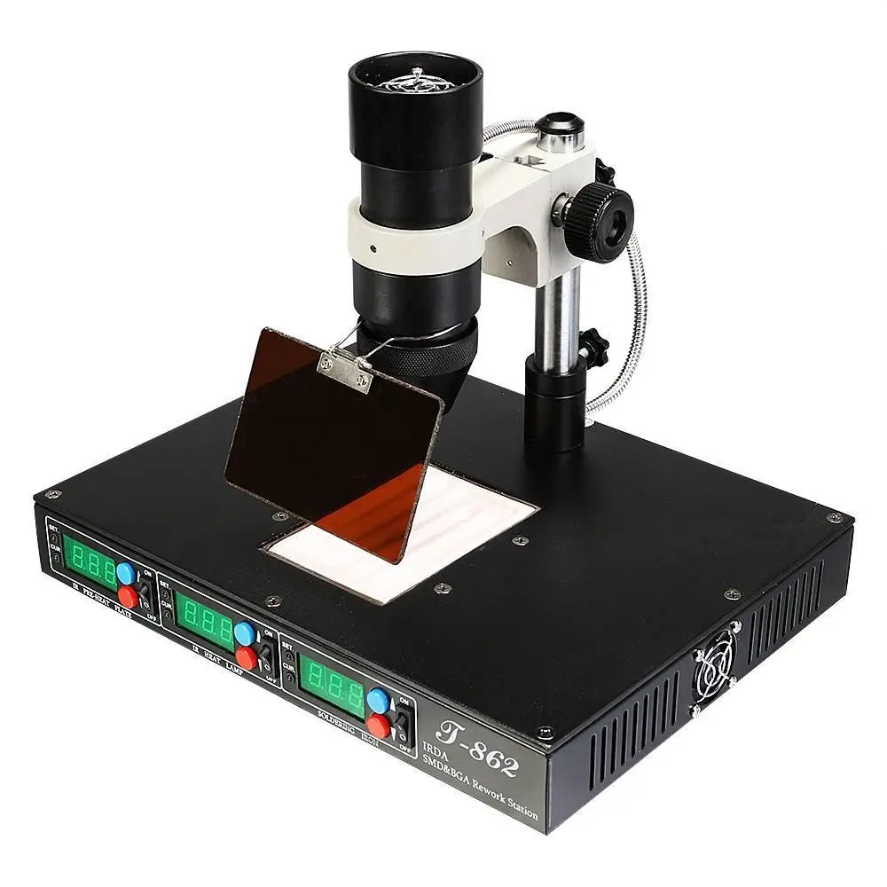 PUHUI-soldador T-862 IRDA SMD BGA IR, estación de retrabajo, máquina de soldadura, soldador infrarrojo SMT, máquina de reparación, nuevo