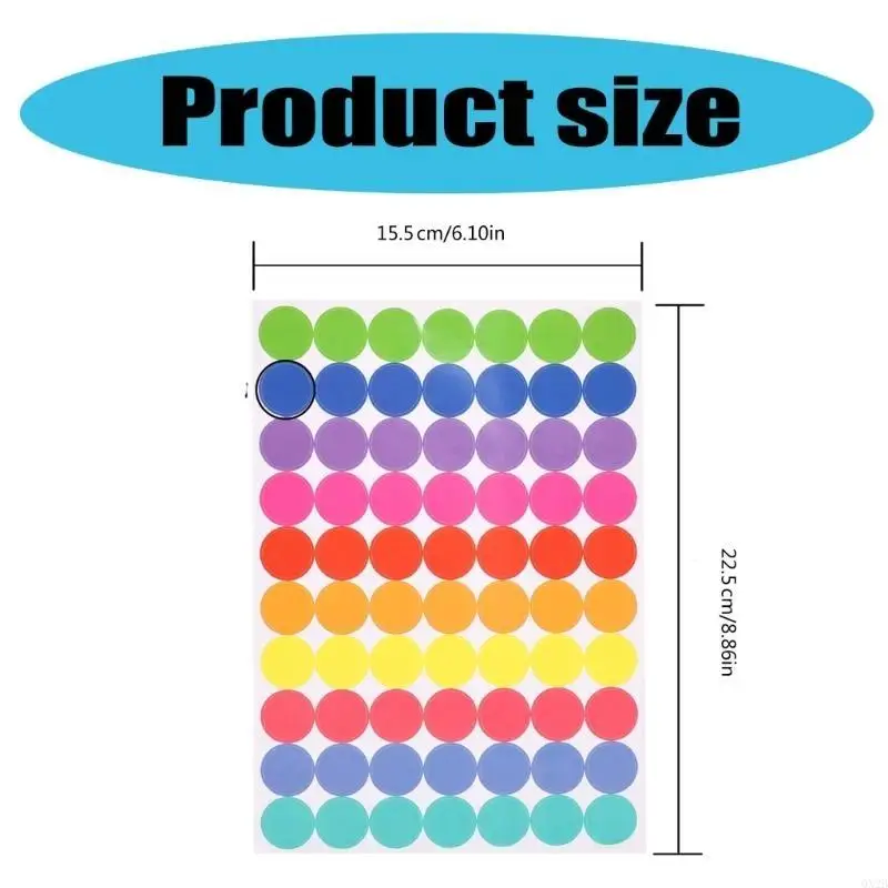 Gói 700 nhãn dán chấm đầy màu sắc 0,75 inch nhãn dán nhãn dán nhãn có thể ghi được