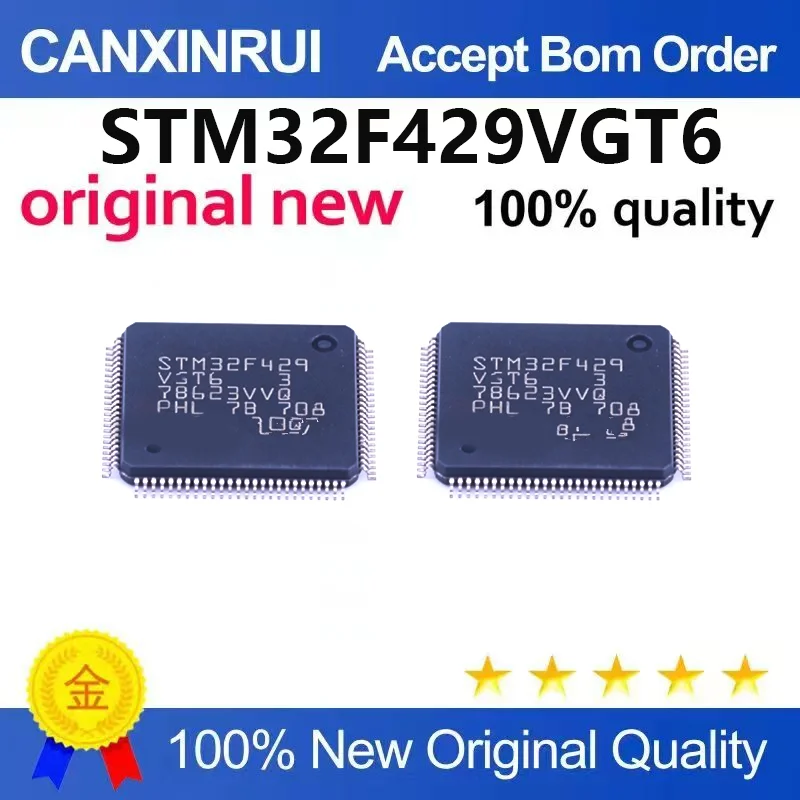 (5pcs-100pcs)Brand new original STM32F429VGT6 LQFP-100 ARM Cortex-M4 32-bit microcontroller MCU